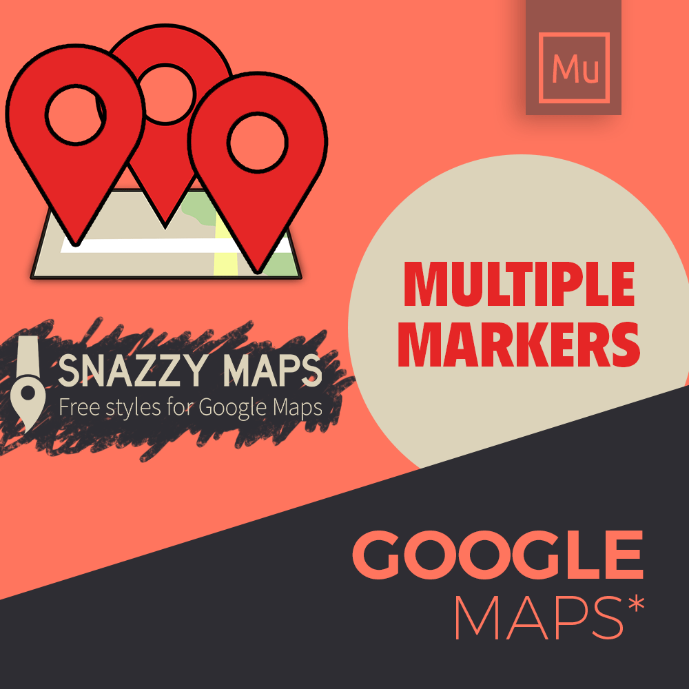 map widget for muse with snazzy map and multi markers